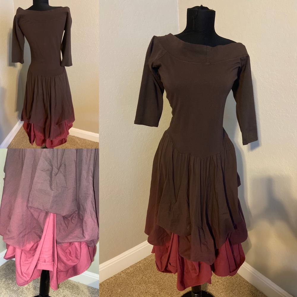 - Luna Luz Dress Dress Ombr Tank Ruffled Ti